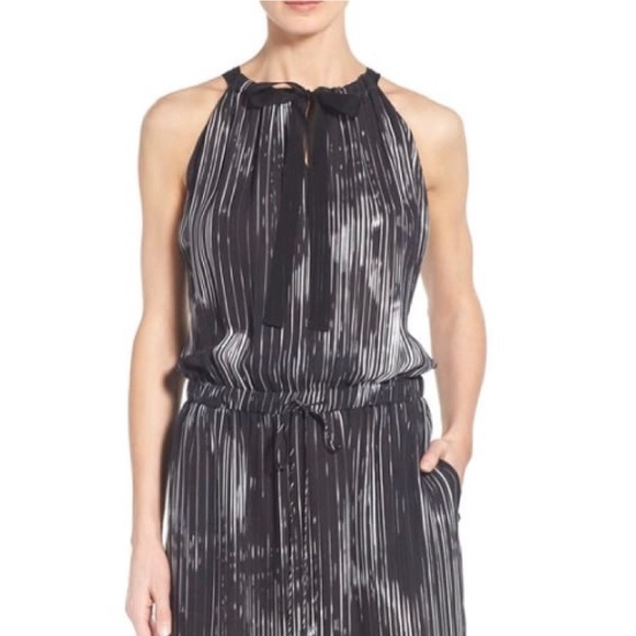 Elie Tahari York Silk Tie Neck Blouson Maxi Dress - Picture 2 of 8